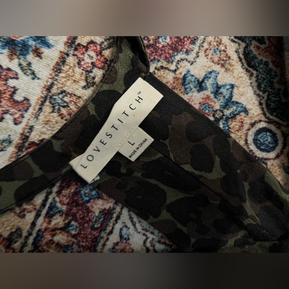 EUC Lovestitch dark green & black leopard print maxi dress, size large - Picture 4 of 5